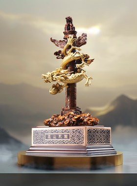 朱炳仁铜 基业永固摆件玄关客厅装饰开业办公室送礼乔迁礼物