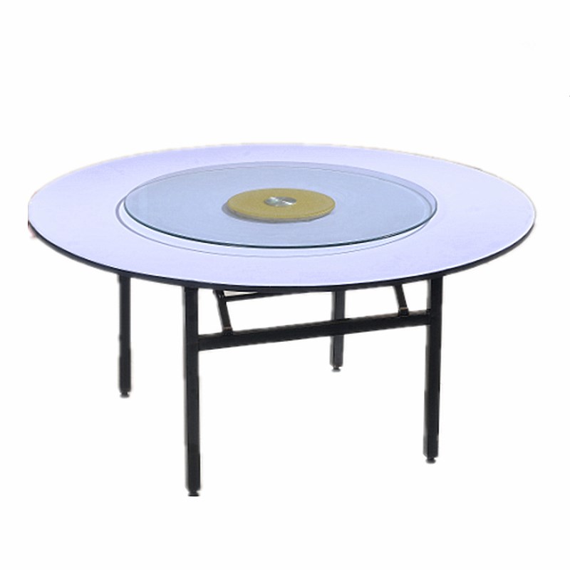 酒店饭店大圆桌PVC 折叠圆桌10 12 15人宴会圆餐桌家用圆桌面转盘