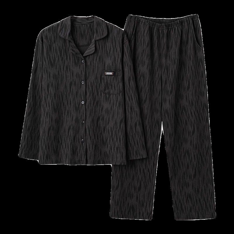 RS睡衣男款春秋季纯棉长袖套装休闲男士冬款高级感家居服加大码