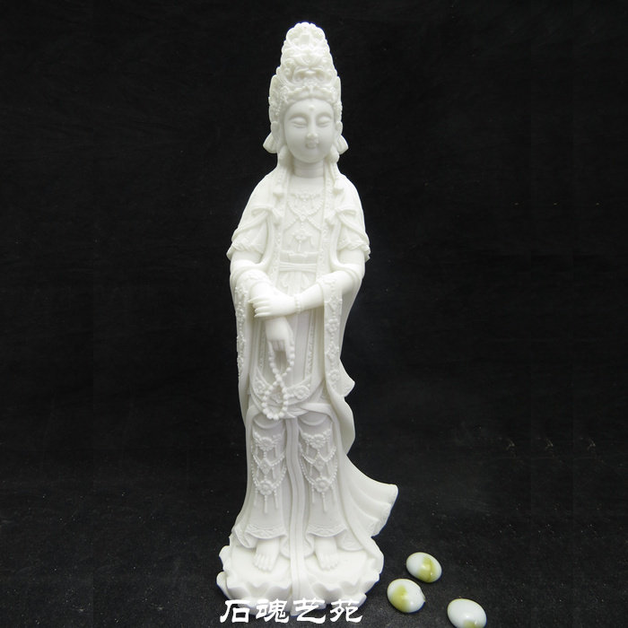 石雕媚态观音仿汉白玉大足石刻特色工艺品家居小摆件礼品新款包邮