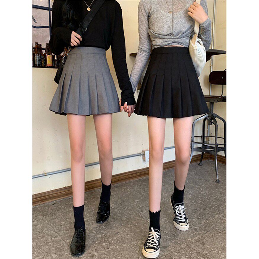 灰色百褶裙半身裙女夏季2025新款高腰显瘦jk西装短裙短款a字裙子