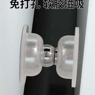 门阻门挡器防撞软胶金属短款 免打孔门吸新款 家用强磁静音门碰墙吸