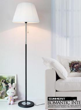现代简约客厅卧室床头灯欧式创意布艺装饰遥控LED落地灯调光台灯