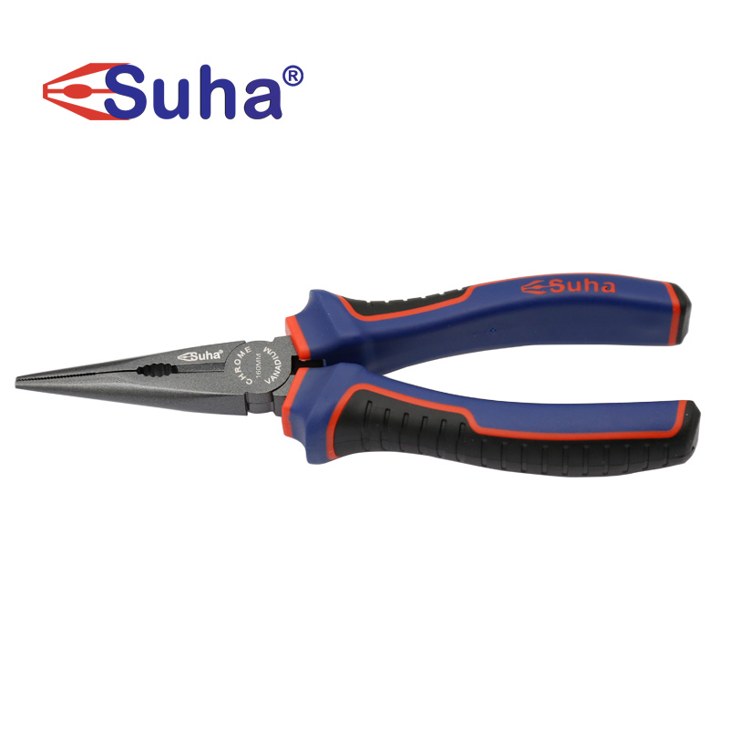 SUHA尖嘴钳子小号6寸8寸舒适工业级电工专用剥线尖口钳省力手工钳