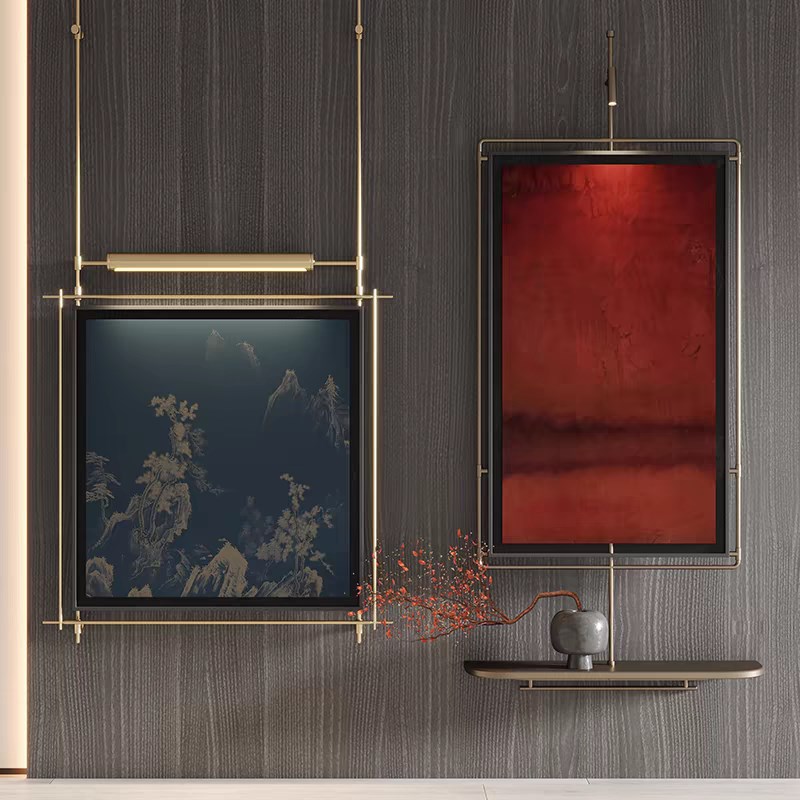 现代高级艺术品装饰灯壁挂金属装饰画售楼处酒店立体玄关背景墙