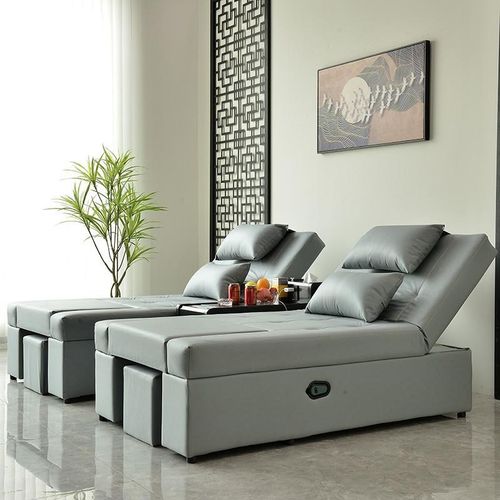 足浴沙发电动浴室大厅休息沙发洗修脚足浴按摩一体床足疗沙发躺椅