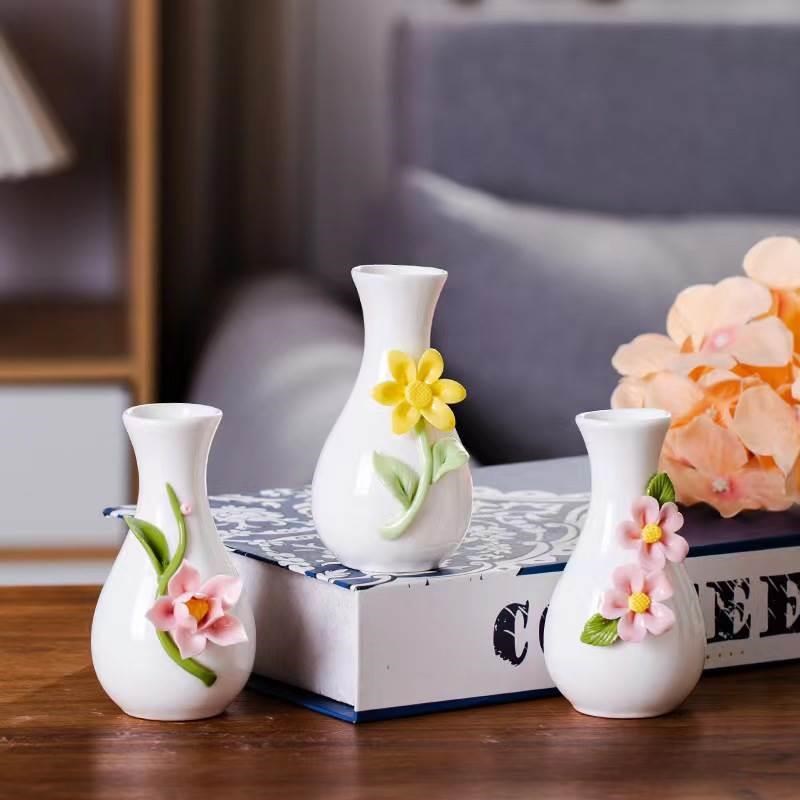 手工捏花花瓶陶瓷水培迷你小花器插干花香薰瓶摆件一件