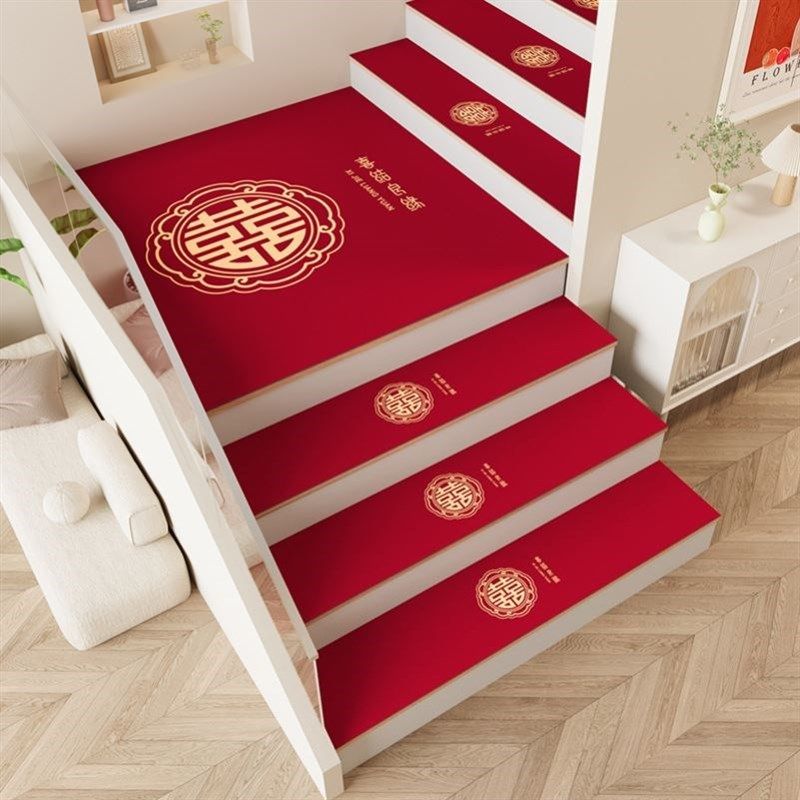 楼道台阶地毯实木踏步垫结婚喜庆楼梯垫家用台阶防滑地垫脚踏垫,居家布艺,家用脚垫,淘宝优惠券,粉丝福利购,淘宝优惠卷