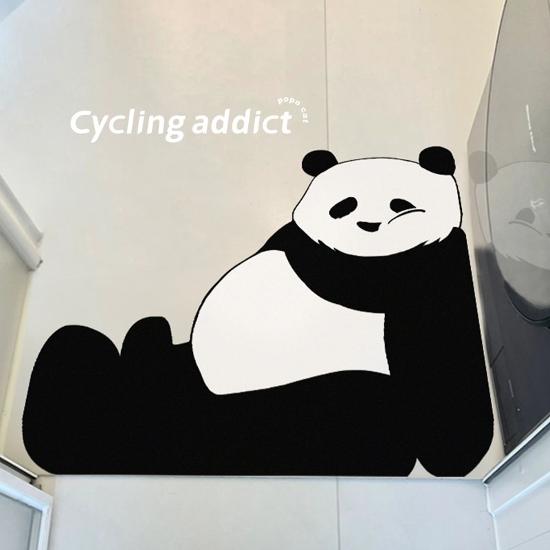 熊猫厕所防滑垫地垫卫生间门口卡通吸水速干垫子浴室异形地毯
