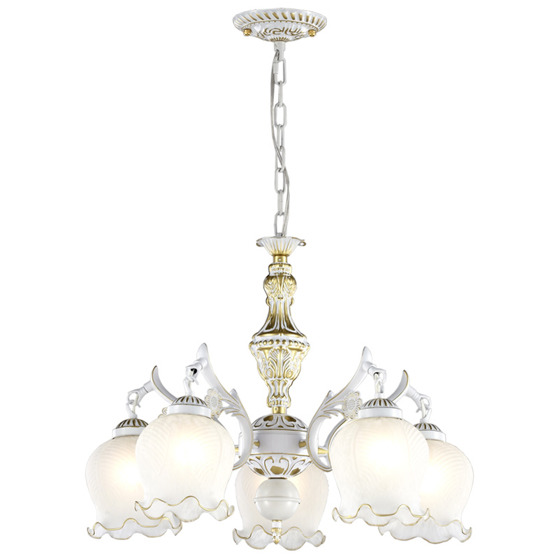 欧式卧室吊灯三头餐厅小客厅铁艺田园简欧复古玻璃罩饭厅艺术吊灯