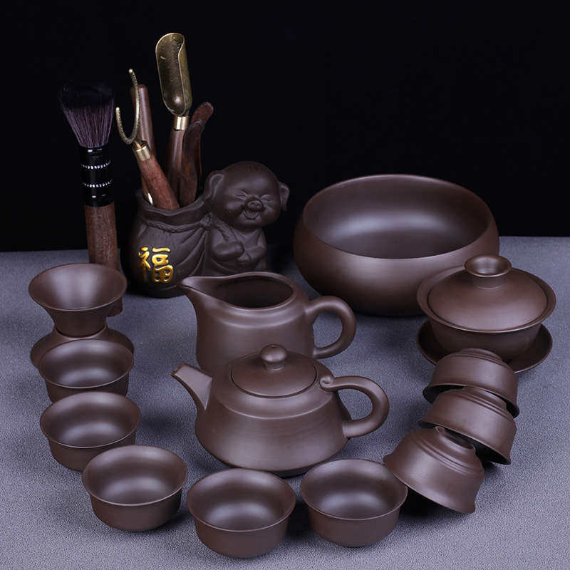 紫砂茶具套装家用泡茶壶茶杯客厅办公室喝茶功夫茶具中式轻奢组合,餐饮具,功夫茶具,淘宝优惠券,粉丝福利购,淘宝优惠卷