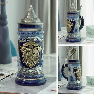 饰 饰啤酒杯收藏杯酒具酒柜装 优艺诗创意酒杯个性 水杯德国啤酒杯装