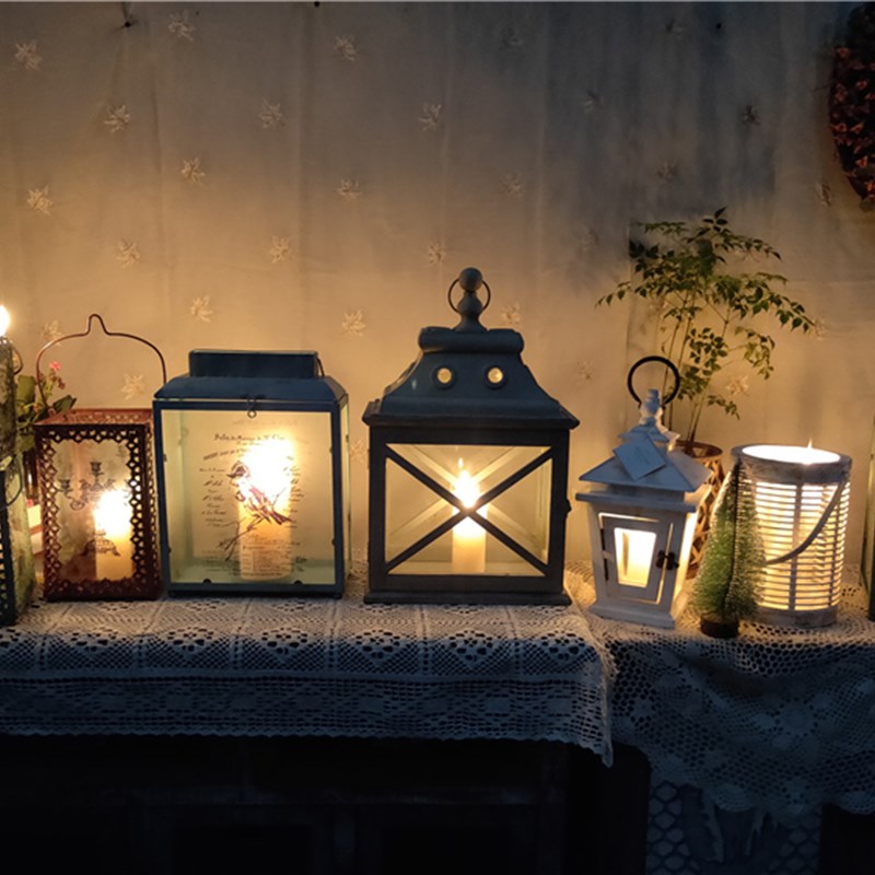 款可选-欧美仿古做旧宫廷风家居软装装饰品铁艺马灯烛台蜡台