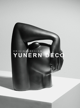 创意歪头人像雕塑现代客厅玄关装饰摆设个性工艺品软装