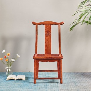 红木刺猬紫檀小官帽椅子家用学习椅实木靠背餐椅客厅茶几椅凳家具