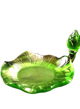 家居室内琉璃水果盘酥油灯座水杯座檀香盘塔香座蜡烛台托盘多功能