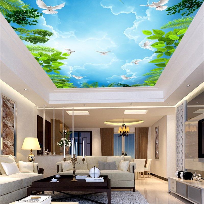 蓝天白云纸天空d立体风景壁画天板吊顶自粘墙纸墙背胶壁纸,家居饰品,软装墙贴,淘宝优惠券,粉丝福利购,淘宝优惠卷