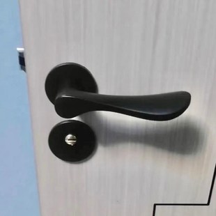卧室房间锁具静音门把手黑色家用磁吸锁房门锁分体木门锁室内.