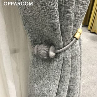 高级灰 饰品 北欧风格 窗帘绑带挂钩球饰绳客厅卧室样板间创意装