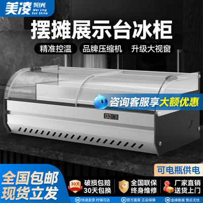 台面阶梯式冷藏展示柜夜市三轮车移动摆摊冰柜商用炸串水果保鲜柜