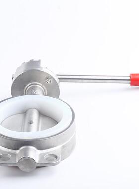 D71X全304不锈钢对夹蝶阀201手动矽胶四氟丁腈法兰式蝶阀50 65 80