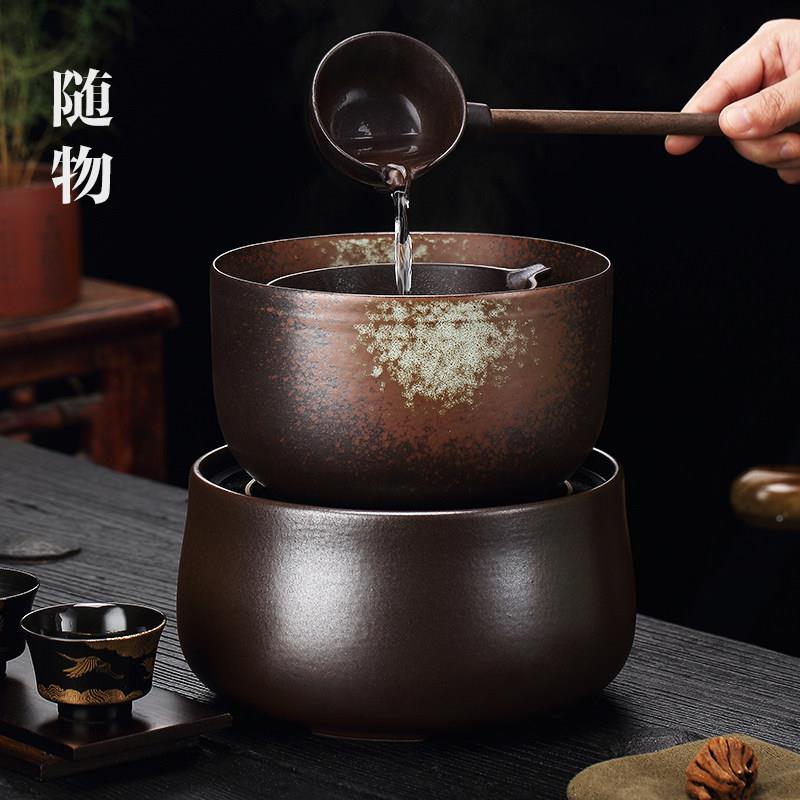 围陶炉茶古法粗煮茶炉器合璧煮茶壶041煮茶碗套装黑晶炉煮陶瓷煮