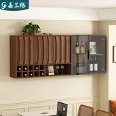 中古风实木餐边吊柜墙壁柜厨房客厅挂墙式 壁挂收纳柜置物架子9DG5