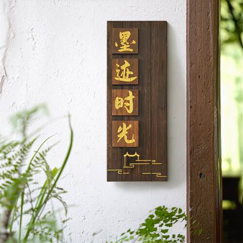 中院庭院木质招牌定门制别墅民宿口入户指式示牌工作室小号码门牌