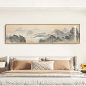 饰画 画新中式 水墨画 背有靠山茶室装 画办公室沙发背景墙挂画 画