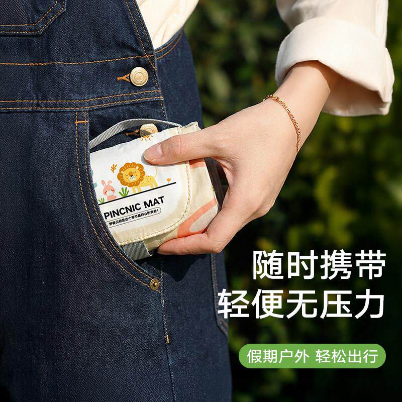 野餐垫携可式迷你可叠yc小巧户外防潮防垫水露营草地海折边沙滩布