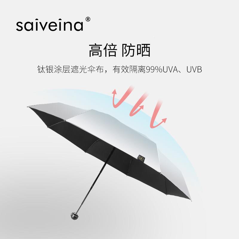 赛维纳钛银遮阳防晒抗UV晴雨两携用遮阳伞手动折叠小伞T-X7巧女可
