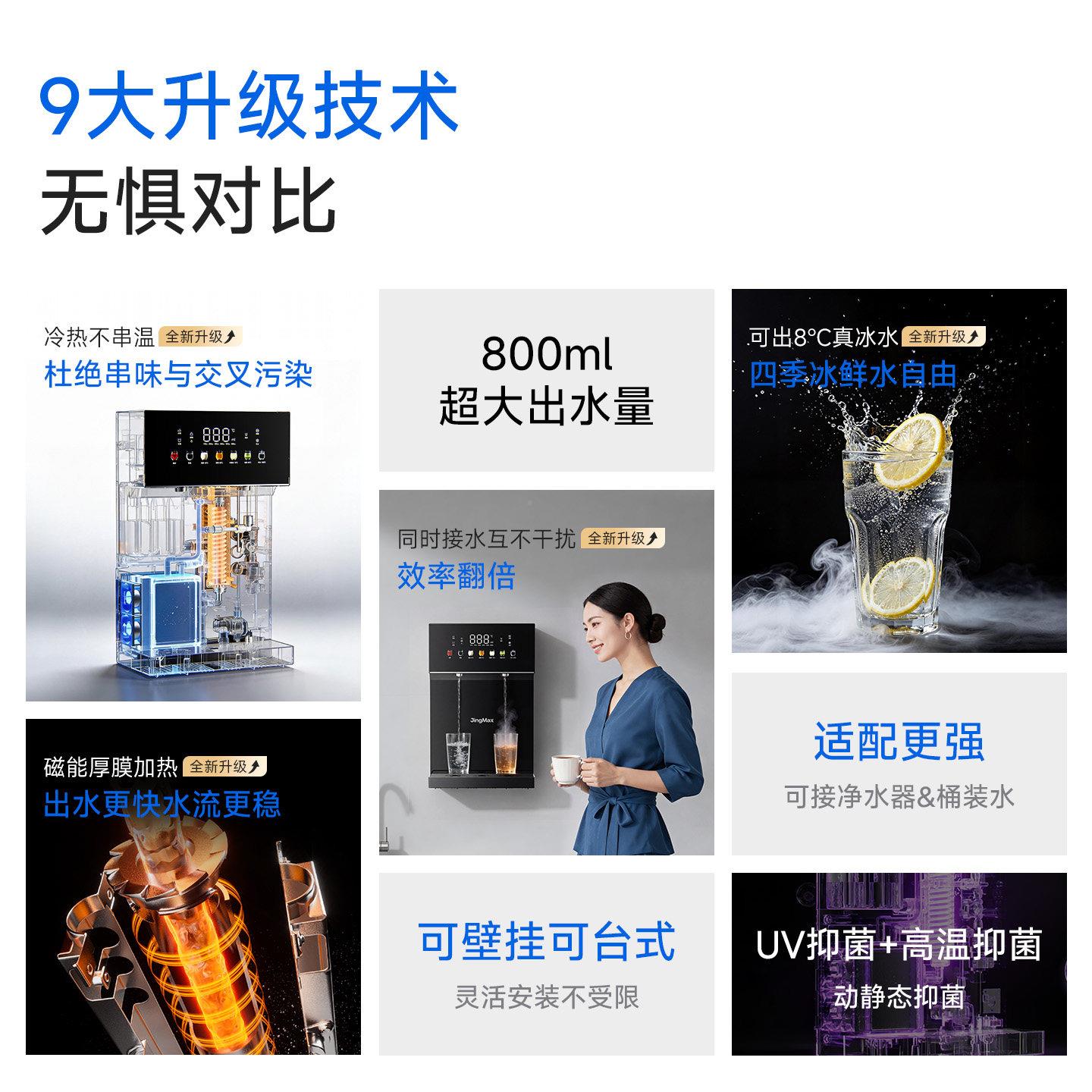 机鲸管线机壁挂式家灵台用餐JQ-GX03边柜式直饮水可接桶装水冷热