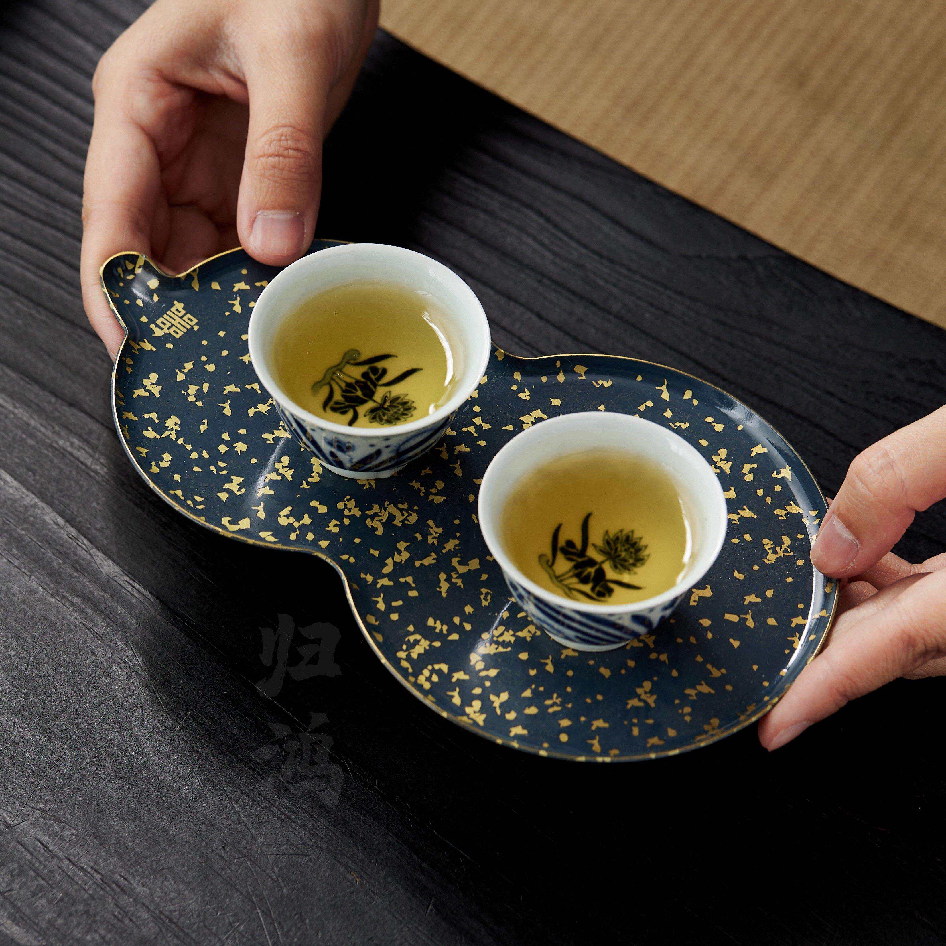 归鸿纯铜壶承干泡台功夫茶具配件茶壶垫葫芦养壶茶承壶托壶垫茶垫