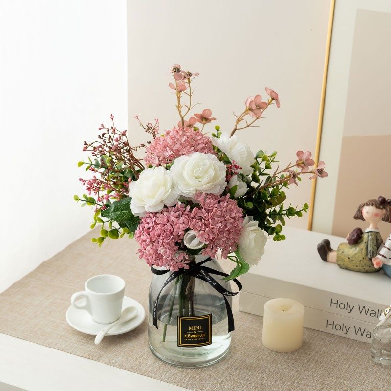 少女心粉色仿真假客厅餐桌玄关电视柜茶几办公室桌面装饰,家居饰品,仿真花/假花,淘宝优惠券,粉丝福利购,淘宝优惠卷