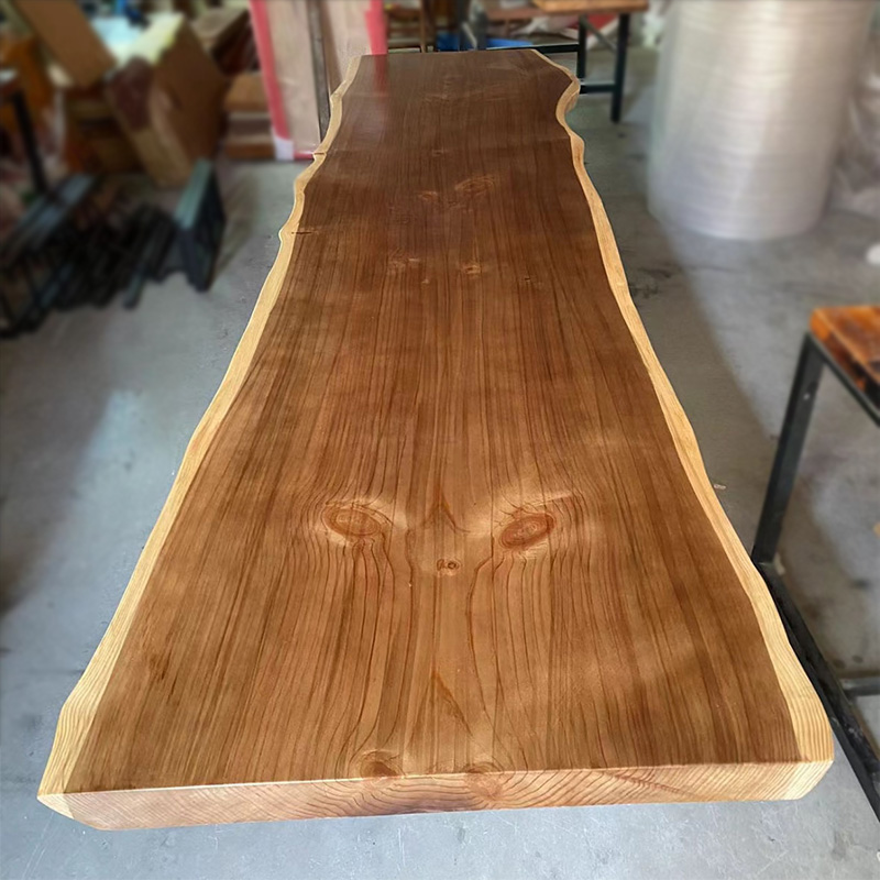 松木板定制实木整张2米长方形办公桌面板榆木板餐桌吧台面板桌板