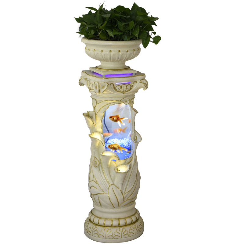 喷泉流水新家庭摆设创意家居客厅鱼缸中型室内装饰品欧式落地摆件