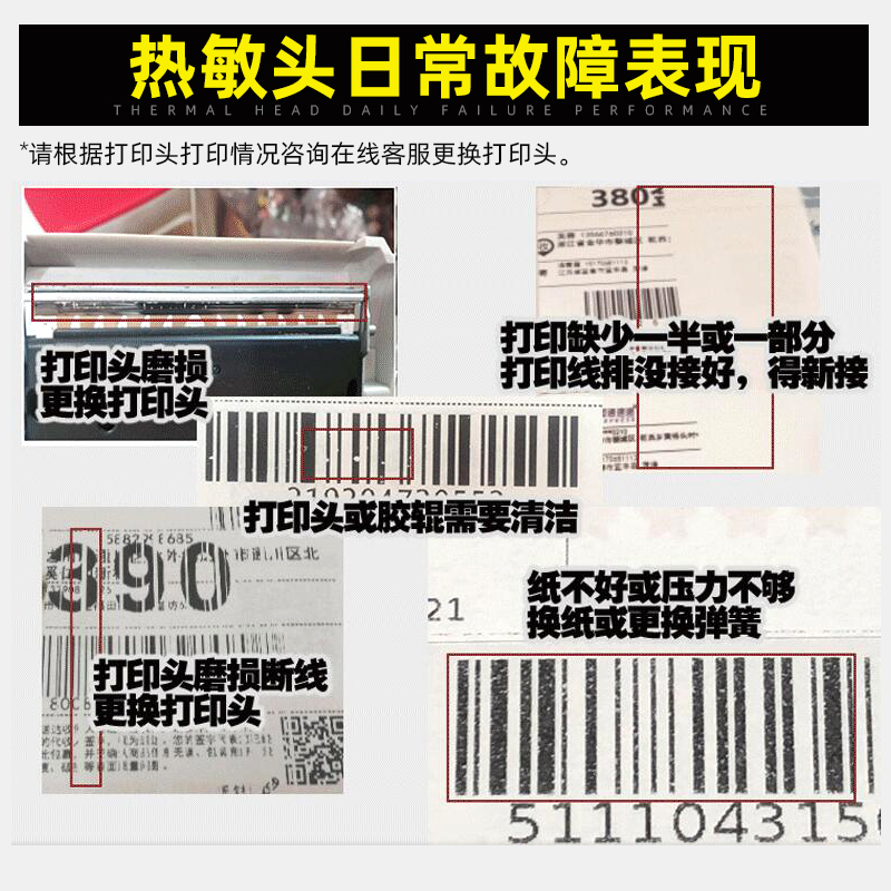 翔彩 适用佳博GP-9025T条码打印头 9024D热敏头 标签打印头