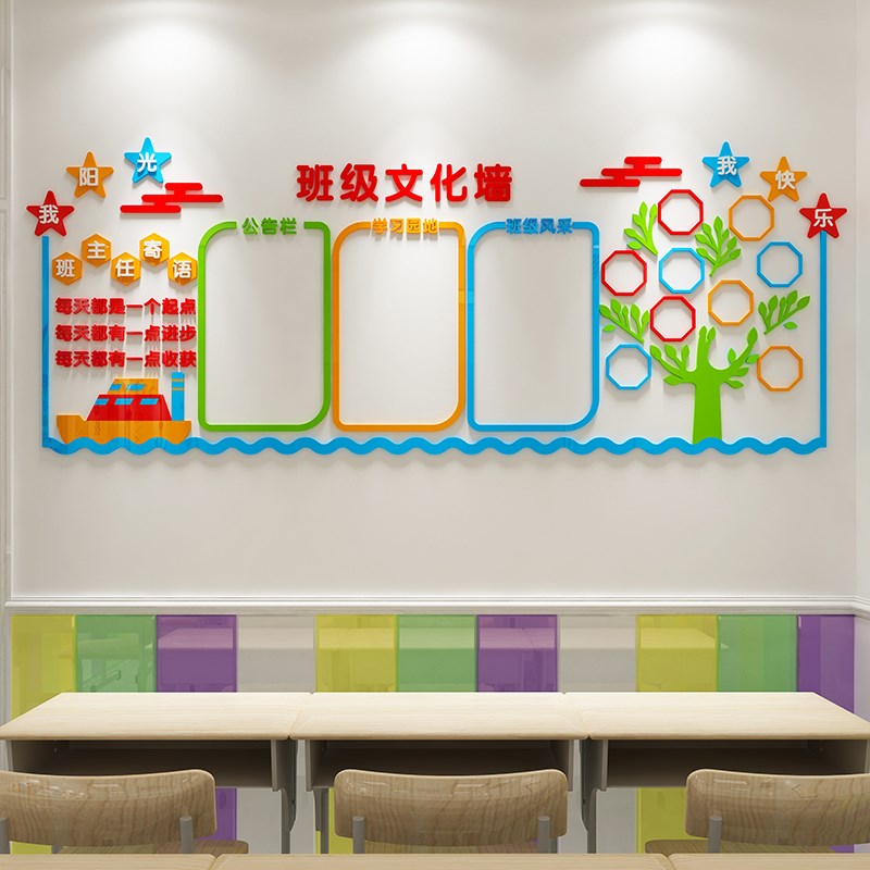 中小学班级风采展示荣誉照片文化墙贴学黑板报学习园地幼儿环创