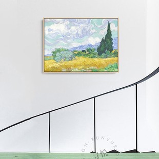 梵高装饰画罗纳河上的星夜星空丰收油画欧式客厅挂画卧室壁画