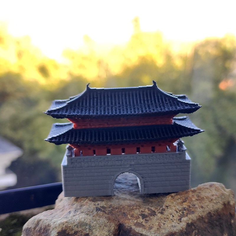 城楼中式古建筑假山造景小摆件水陆鱼缸鱼池盆景植物生态瓶微景观