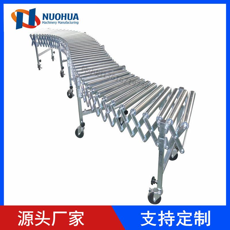 无动力滚筒伸缩线拐弯滚筒输送机移动式单铁辊筒传送机搬运神器