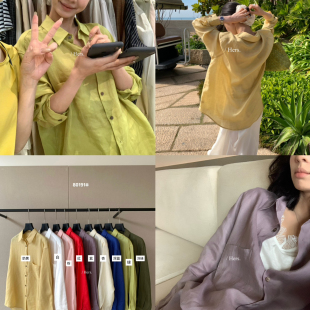 Hers 80191 26年早春简约日常休闲慵懒舒适纯色衬衫