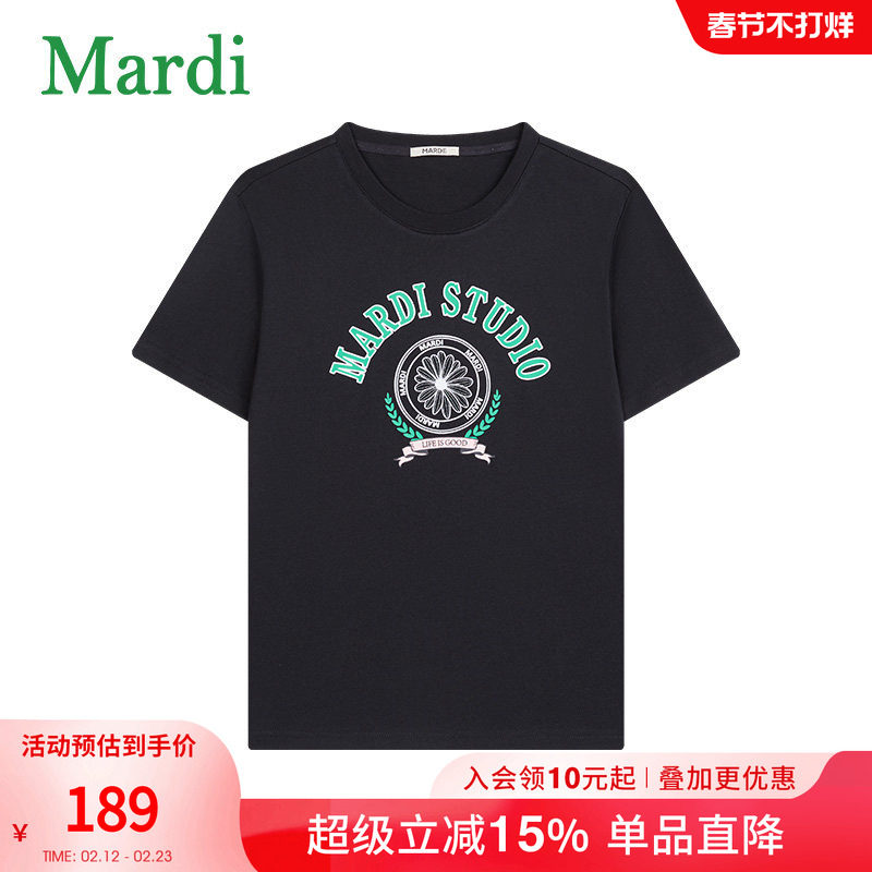 MARDI短袖T恤官方正品潮牌小雏菊圆领时尚宽松百搭显瘦女202