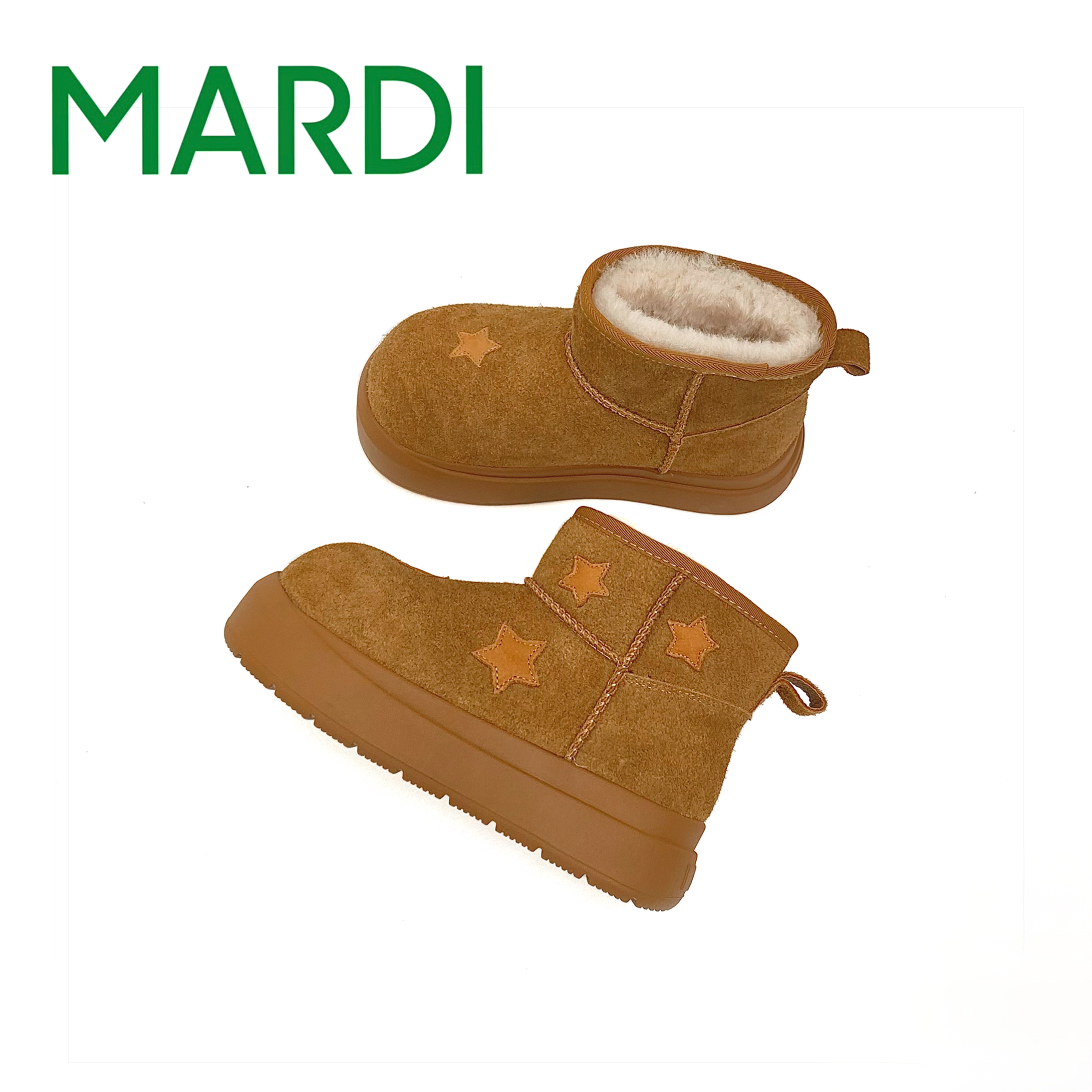 MARDI厚底加绒保暖时尚雪地靴图片