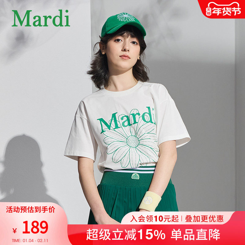 MARDI小雏菊时尚短袖T恤女2026夏季新款时尚休闲简约圆领纯