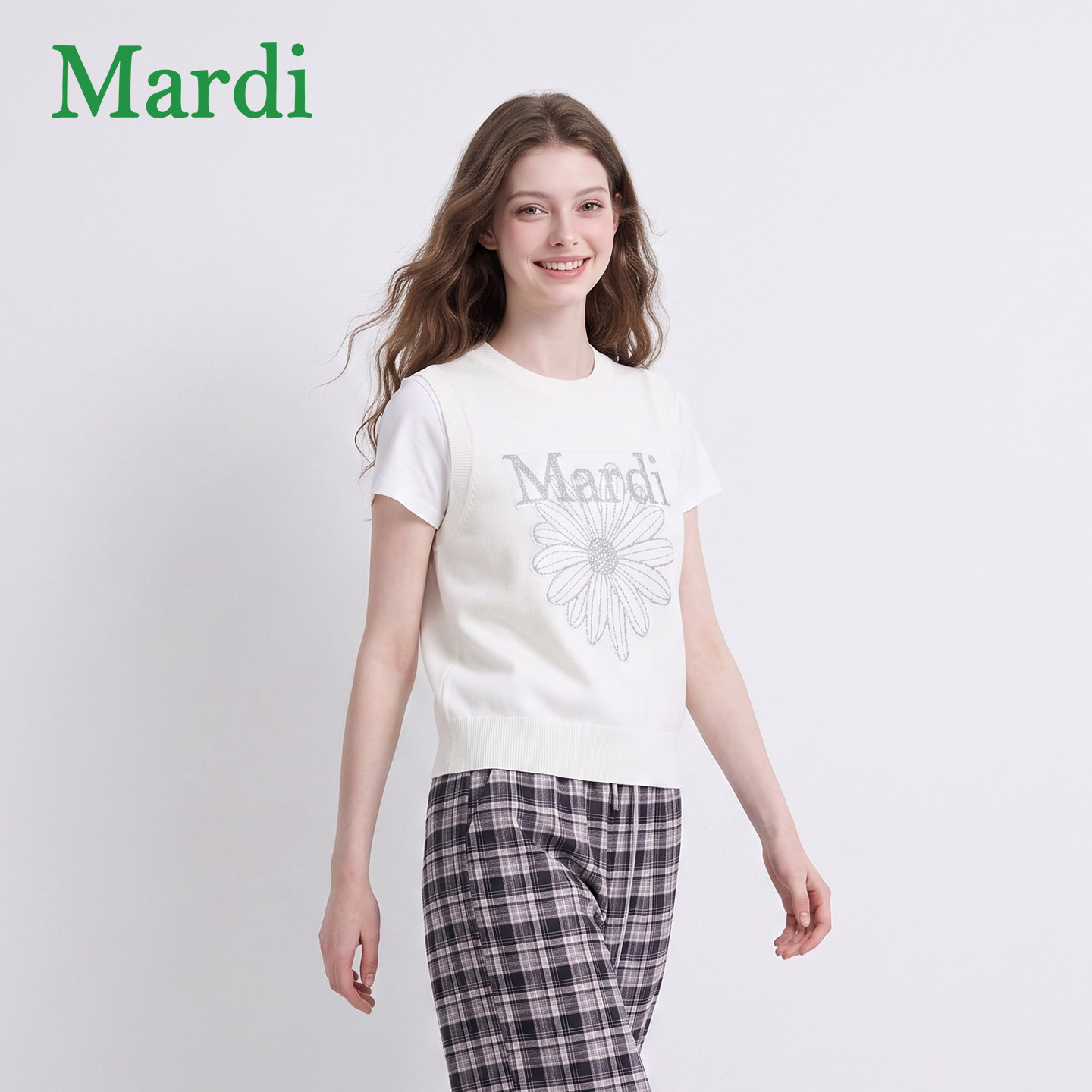MARDI26秋季背心女士新款高级简约小雏菊针织叠穿内搭MZZ2632371