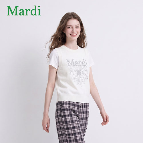 MARDI26秋季背心女士新款高级简约小雏菊针织叠穿内搭MZZ2632371