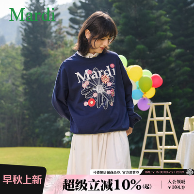 MARDI小雏菊印花卫衣纯棉宽松