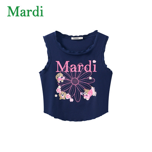MARDI雏菊印花显瘦短款背心