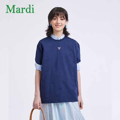 MARDI官方正品经典小雏菊印花短袖T恤宽松圆领时尚上衣女夏季新款